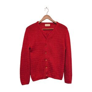 Vintage Womens Jane Irwill Mohair 50s Button Front Red Cardigan Sweater XS/S